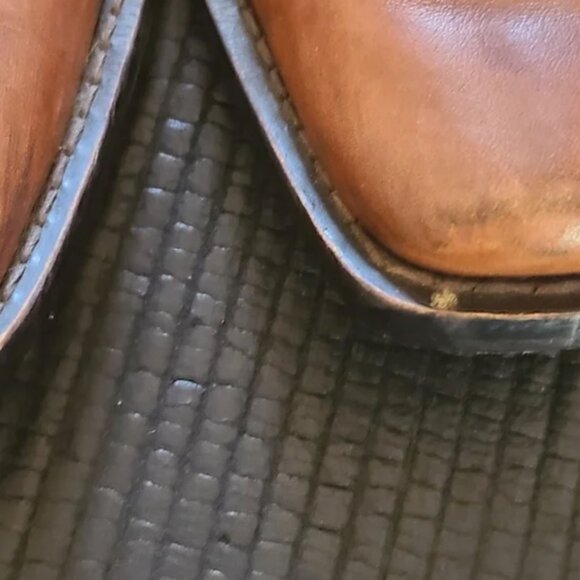 Brown Leather Chelsea side zip Boots Square Toe, US Women's US 9, Men 7 - Picture 5 of 8